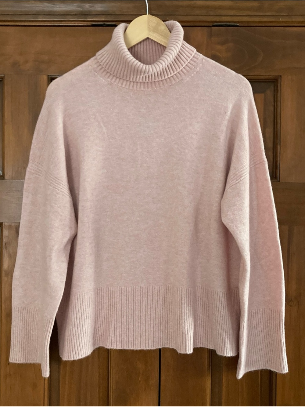 J. Crew Blush Pink Turtleneck merino wool alpaca soft Sweater women’s medium NWT